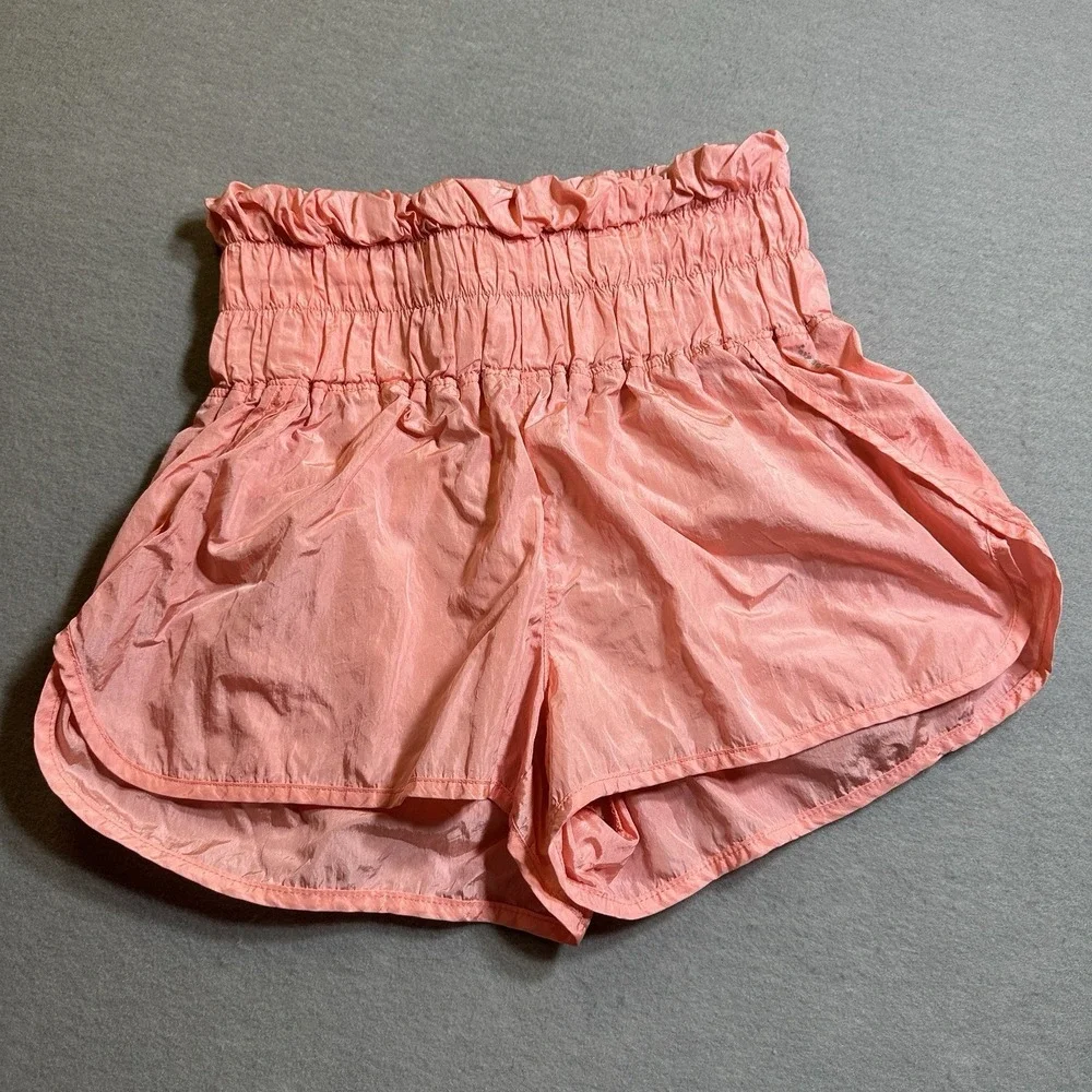 Free People Movement The Way Home Shorts Womens Small Coral Orange Athletic‎